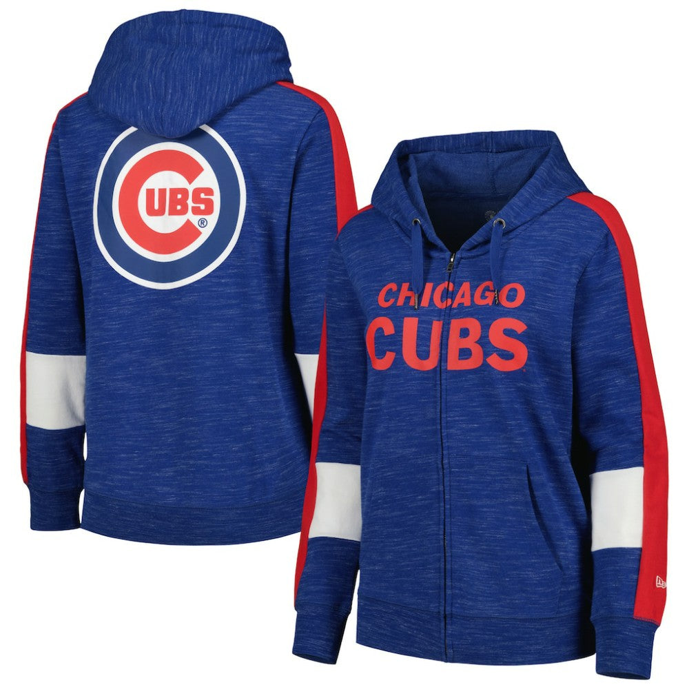 Chicago Cubs New Era Women's Colorblock Full-Zip Hoodie - Royal - New Era Discount