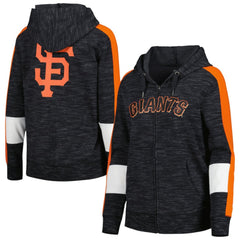 San Francisco Giants New Era Women's Colorblock Full-Zip Hoodie - Black - New Era Lifestyle
