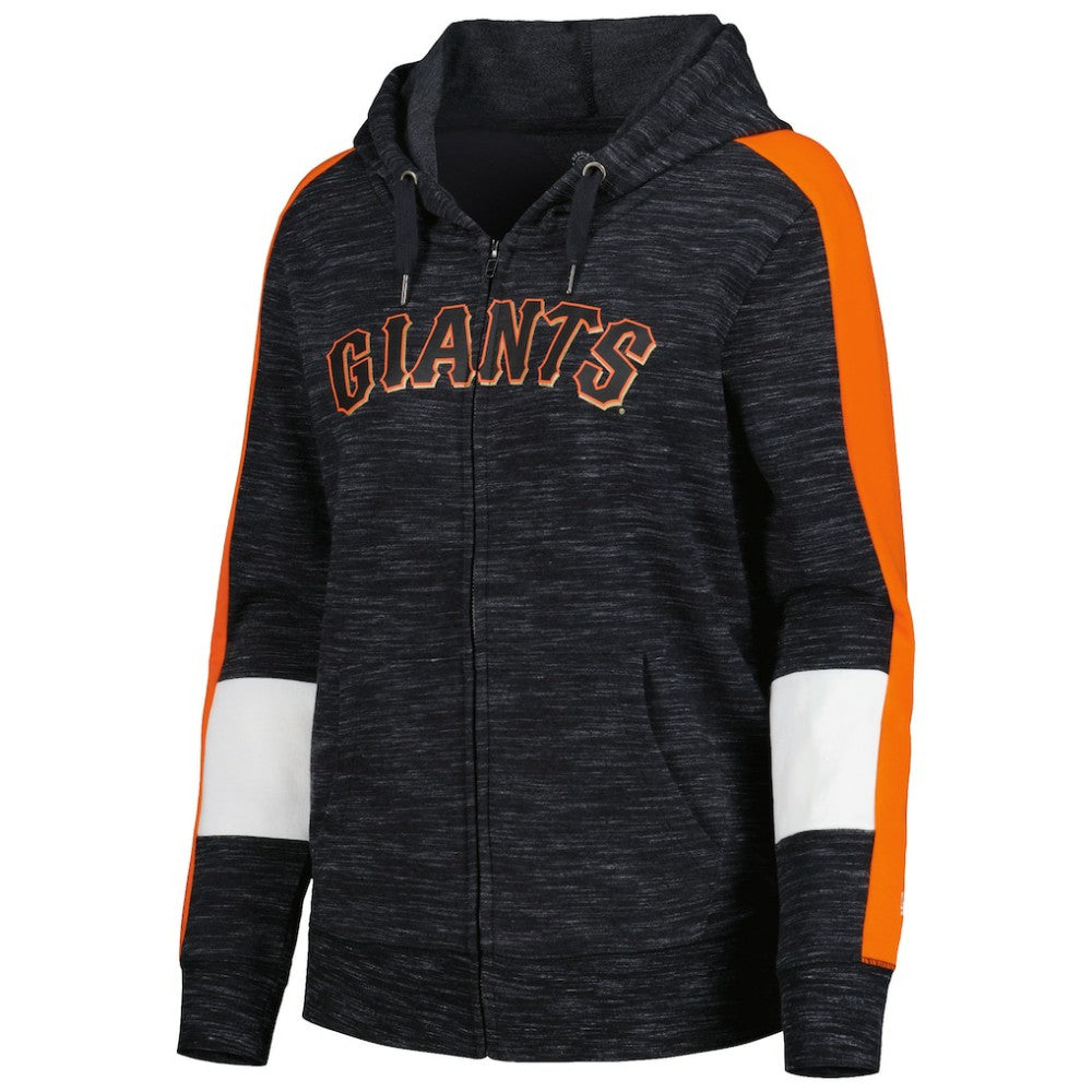 San Francisco Giants New Era Women's Colorblock Full-Zip Hoodie - Black - New Era Lifestyle