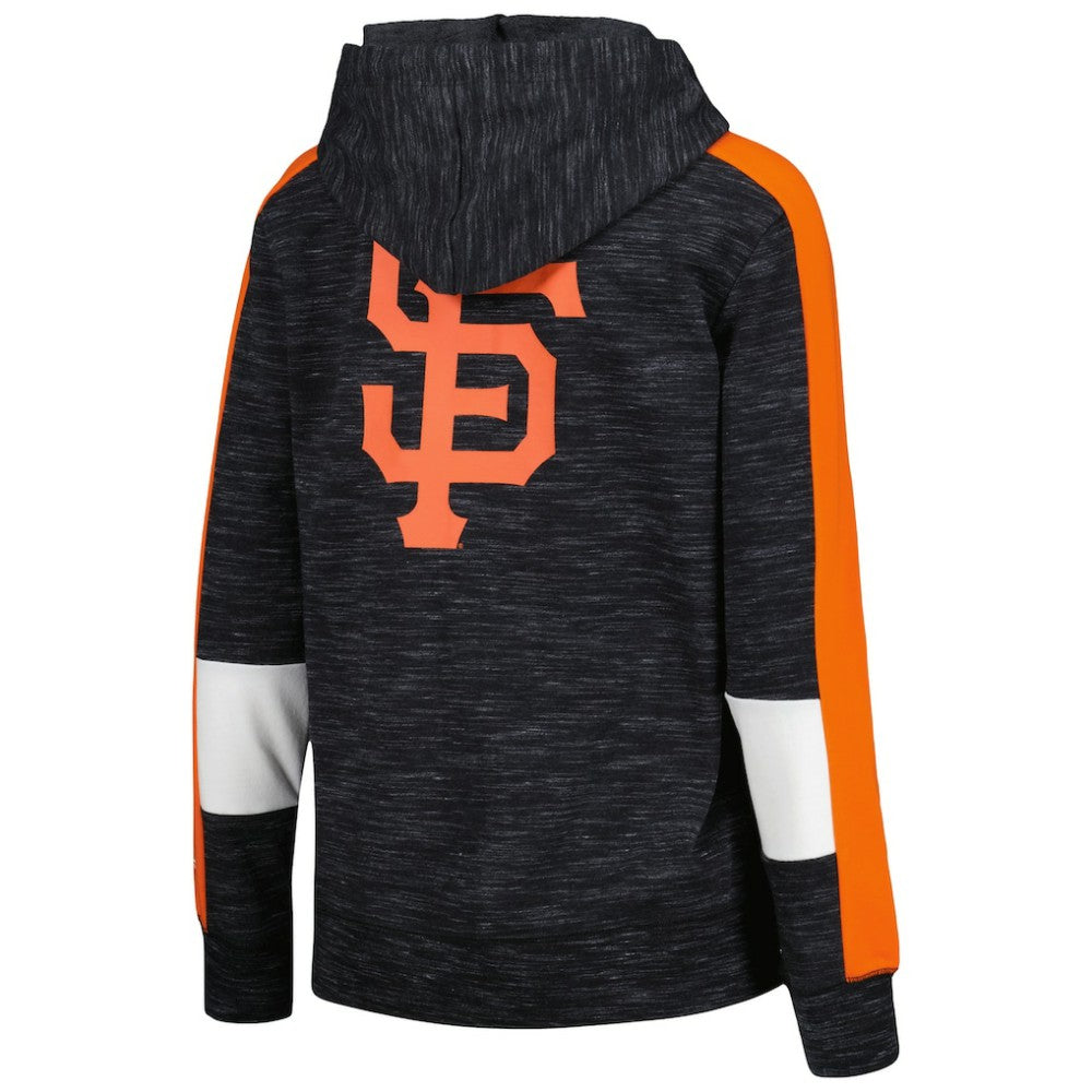 San Francisco Giants New Era Women's Colorblock Full-Zip Hoodie - Black - New Era Lifestyle