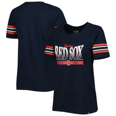 Boston Red Sox New Era Women's Team Stripe T-Shirt - Navy - New Era on Sale