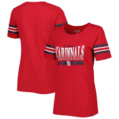 St. Louis Cardinals New Era Women's Team Stripe T-Shirt - Red - New Era Lifestyle