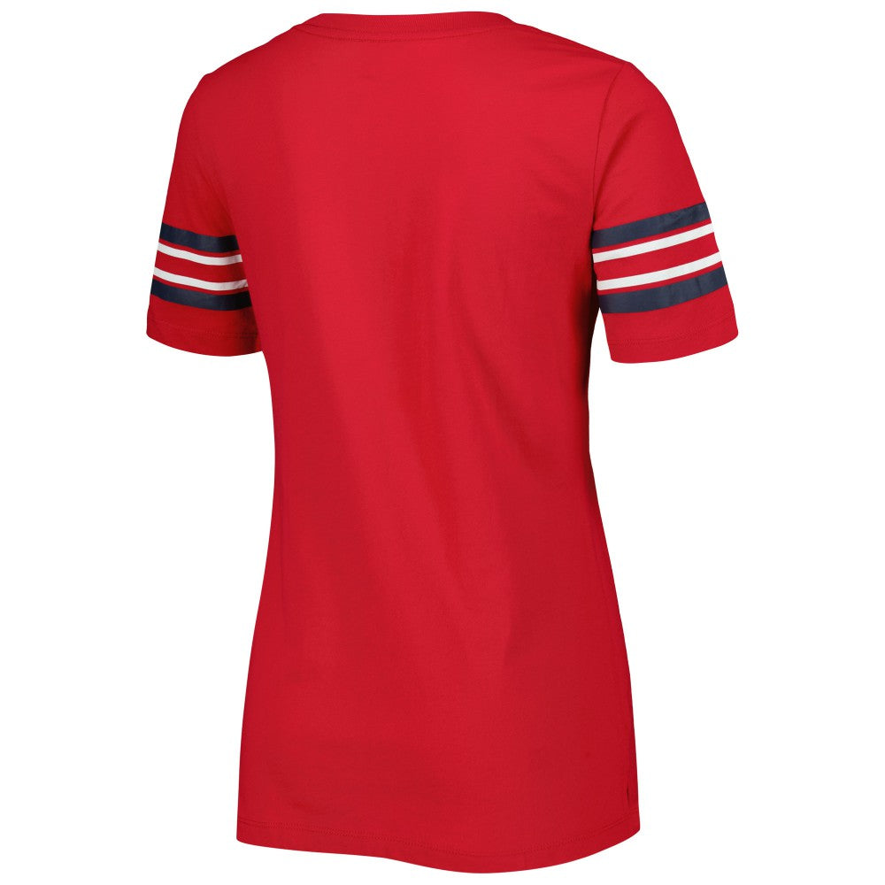 St. Louis Cardinals New Era Women's Team Stripe T-Shirt - Red - New Era Lifestyle