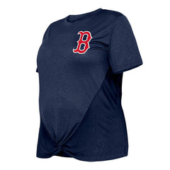 Boston Red Sox New Era Women's Plus Size Two-Hit Front Knot T-Shirt - Navy - New Era Discount