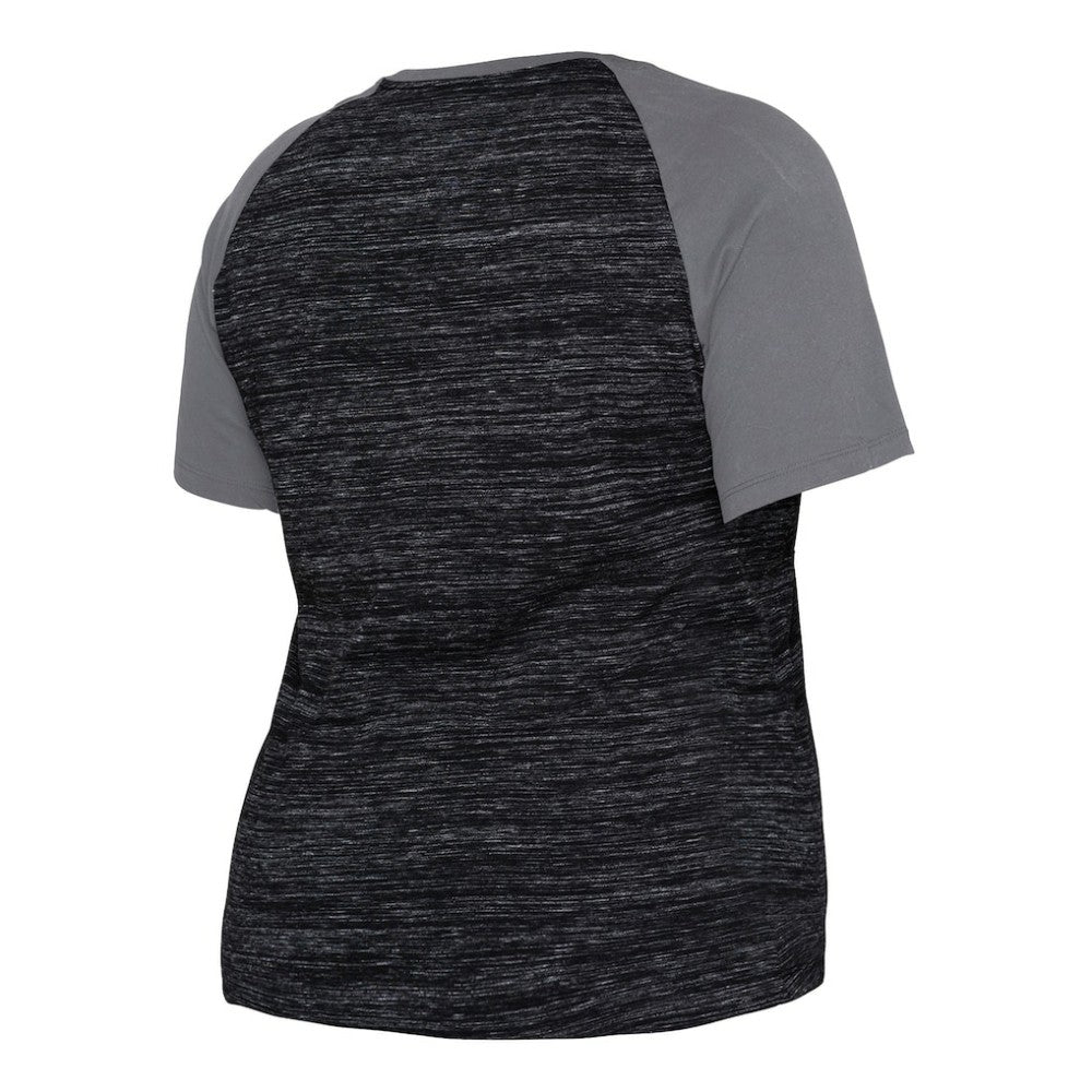 Chicago White Sox New Era Women's Plus Size Space Dye Raglan V-Neck T-Shirt - Black - New Era Lifestyle