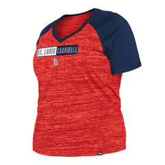 St. Louis Cardinals New Era Women's Plus Size Space Dye Raglan V-Neck T-Shirt - Red - New Era on Sale