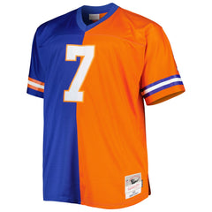 Mitchell & Ness John Elway Denver Broncos Big & Tall Split Legacy Retired Player Replica Jersey Royal/Orange
