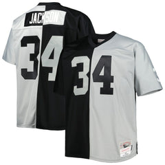 Mitchell & Ness Bo Jackson Las Vegas Raiders Big & Tall Split Legacy Retired Player Replica Jersey Black/Silver