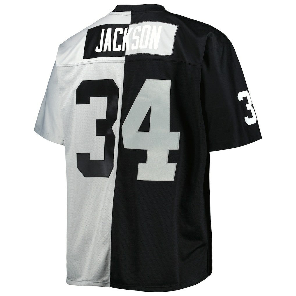 Mitchell & Ness Bo Jackson Las Vegas Raiders Big & Tall Split Legacy Retired Player Replica Jersey Black/Silver