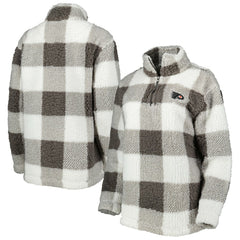 Philadelphia Flyers G-III 4Her by Carl Banks Women's Logo Plaid Sherpa Quarter-Zip Jacket - Gray/White - NHL 4997226