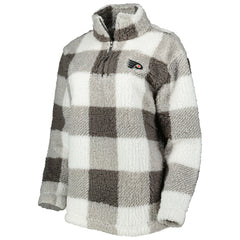 Philadelphia Flyers G-III 4Her by Carl Banks Women's Logo Plaid Sherpa Quarter-Zip Jacket - Gray/White - NHL 4997226
