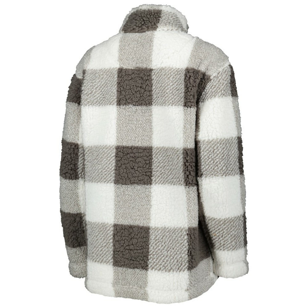 Philadelphia Flyers G-III 4Her by Carl Banks Women's Logo Plaid Sherpa Quarter-Zip Jacket - Gray/White - NHL 4997226