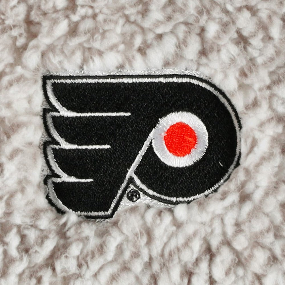 Philadelphia Flyers G-III 4Her by Carl Banks Women's Logo Plaid Sherpa Quarter-Zip Jacket - Gray/White - NHL 4997226