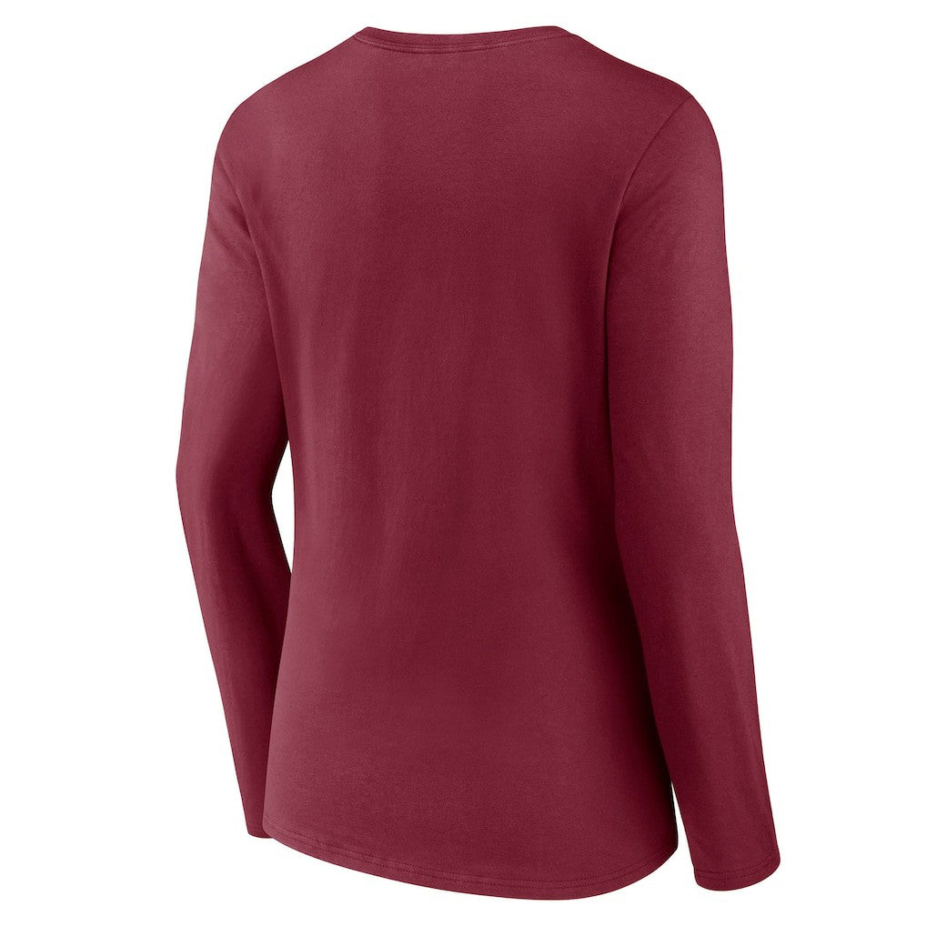 Fanatics Washington Commanders Women's Hometown Sweep Long Sleeve V-Neck T-Shirt Burgundy