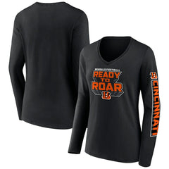 Fanatics Cincinnati Bengals Women's Hometown Sweep Long Sleeve V-Neck T-Shirt Black