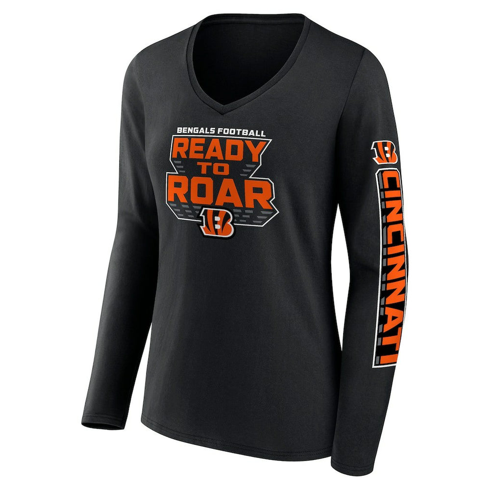Fanatics Cincinnati Bengals Women's Hometown Sweep Long Sleeve V-Neck T-Shirt Black