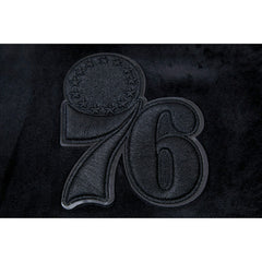 Philadelphia 76ers Pro Standard Women's Triple Black Velour Full-Zip Hoodie