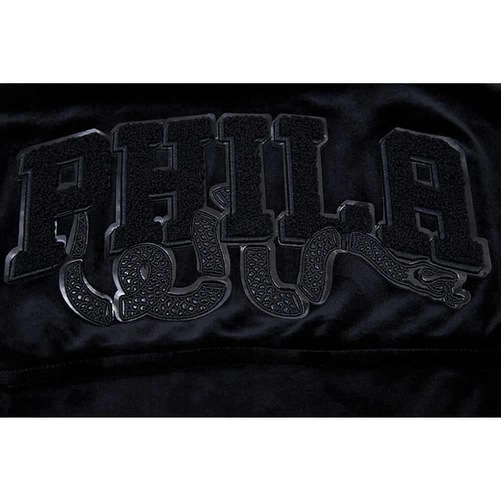 Philadelphia 76ers Pro Standard Women's Triple Black Velour Full-Zip Hoodie