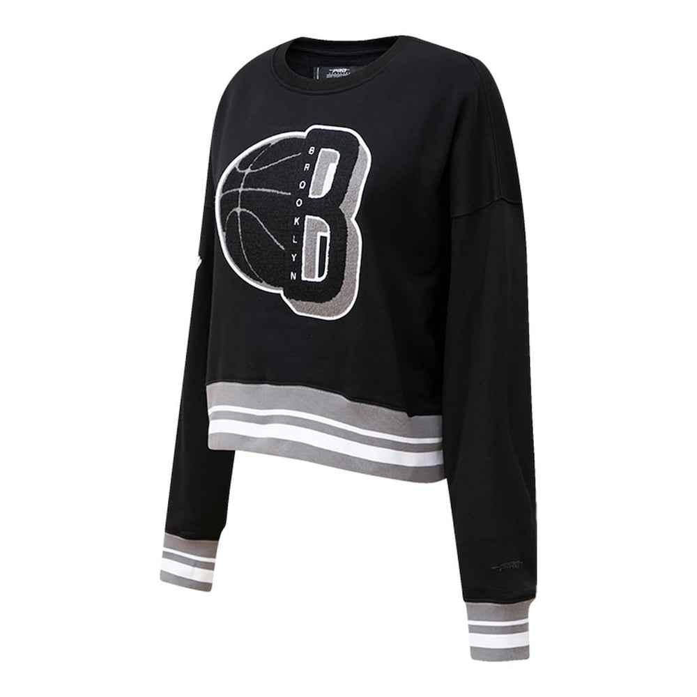 Brooklyn Nets Pro Standard Women's Mash Up Pullover Sweatshirt Black