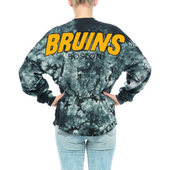 Boston Bruins Fanatics Women's Crystal-Dye Long Sleeve T-Shirt - Black - NHL 4998550
