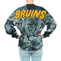 Boston Bruins Fanatics Women's Crystal-Dye Long Sleeve T-Shirt - Black - NHL 4998550