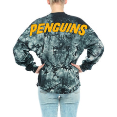 Pittsburgh Penguins Fanatics Women's Crystal-Dye Long Sleeve T-Shirt - Black - NHL 4998553
