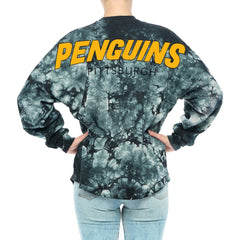 Pittsburgh Penguins Fanatics Women's Crystal-Dye Long Sleeve T-Shirt - Black - NHL 4998553