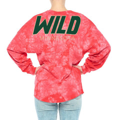 Minnesota Wild Fanatics Women's Crystal-Dye Long Sleeve T-Shirt - Red - NHL 4998570
