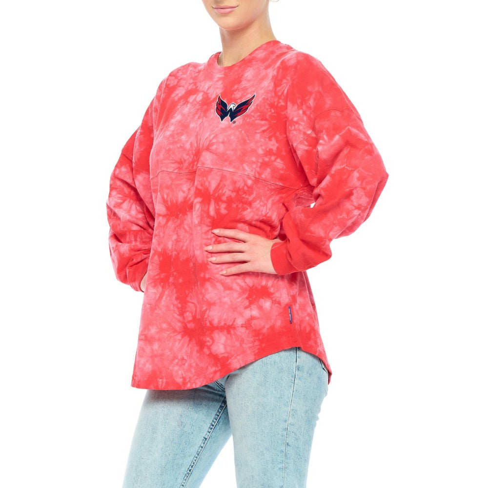 Washington Capitals Fanatics Women's Crystal-Dye Long Sleeve T-Shirt - Red - NHL 4998574