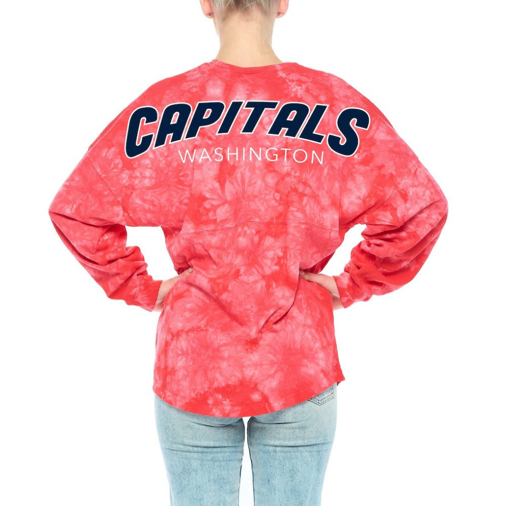 Washington Capitals Fanatics Women's Crystal-Dye Long Sleeve T-Shirt - Red - NHL 4998574