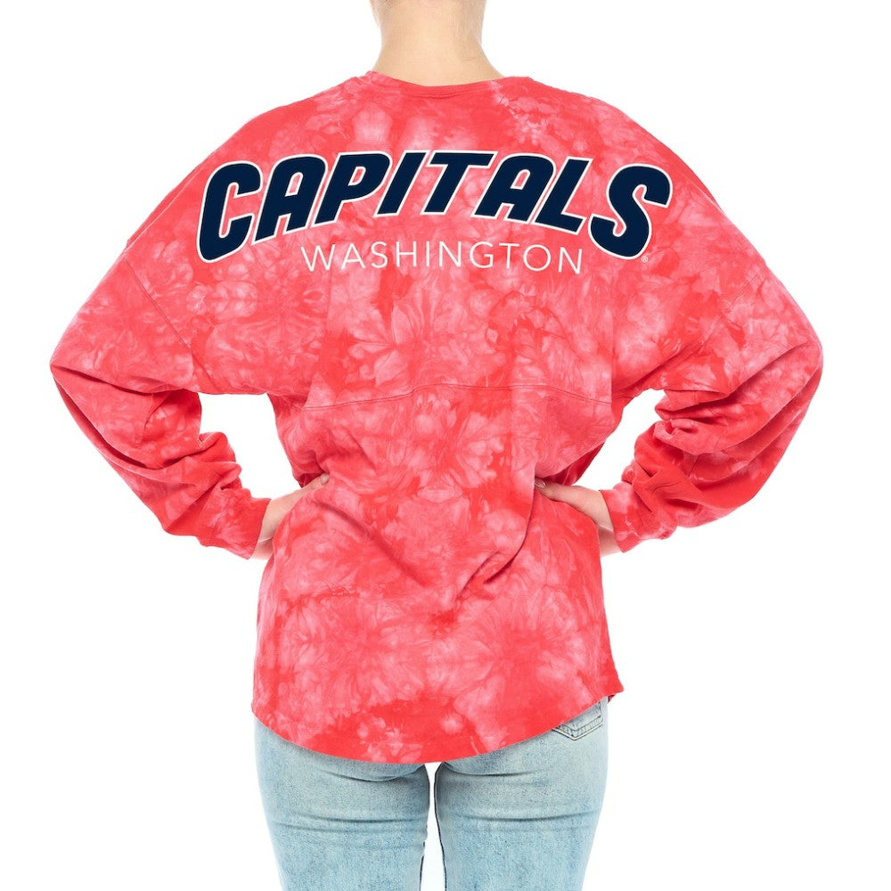 Washington Capitals Fanatics Women's Crystal-Dye Long Sleeve T-Shirt - Red - NHL 4998574