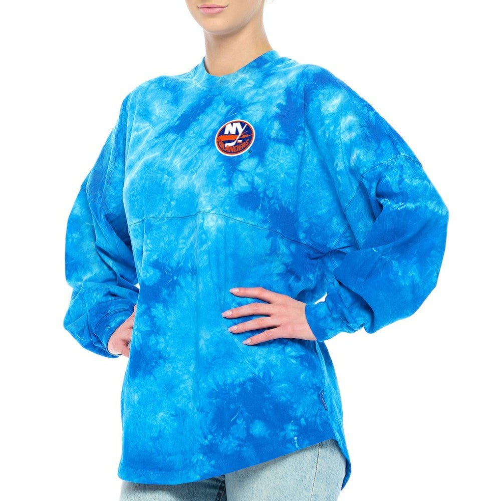 New York Islanders Fanatics Women's Crystal-Dye Long Sleeve T-Shirt - Royal - NHL 4998576