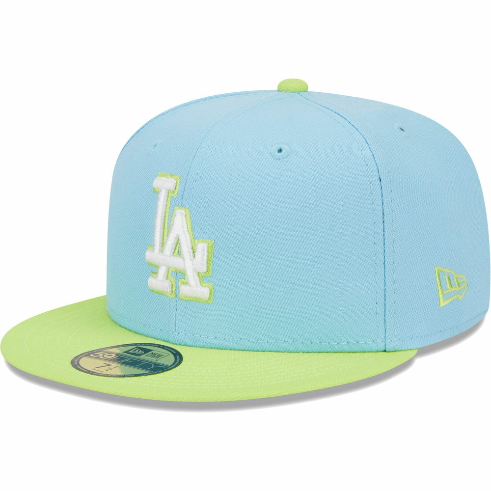 Los Angeles Dodgers New Era Spring Color Two-Tone 59FIFTY Fitted Hat - Light Blue/Neon Green - New Era Online