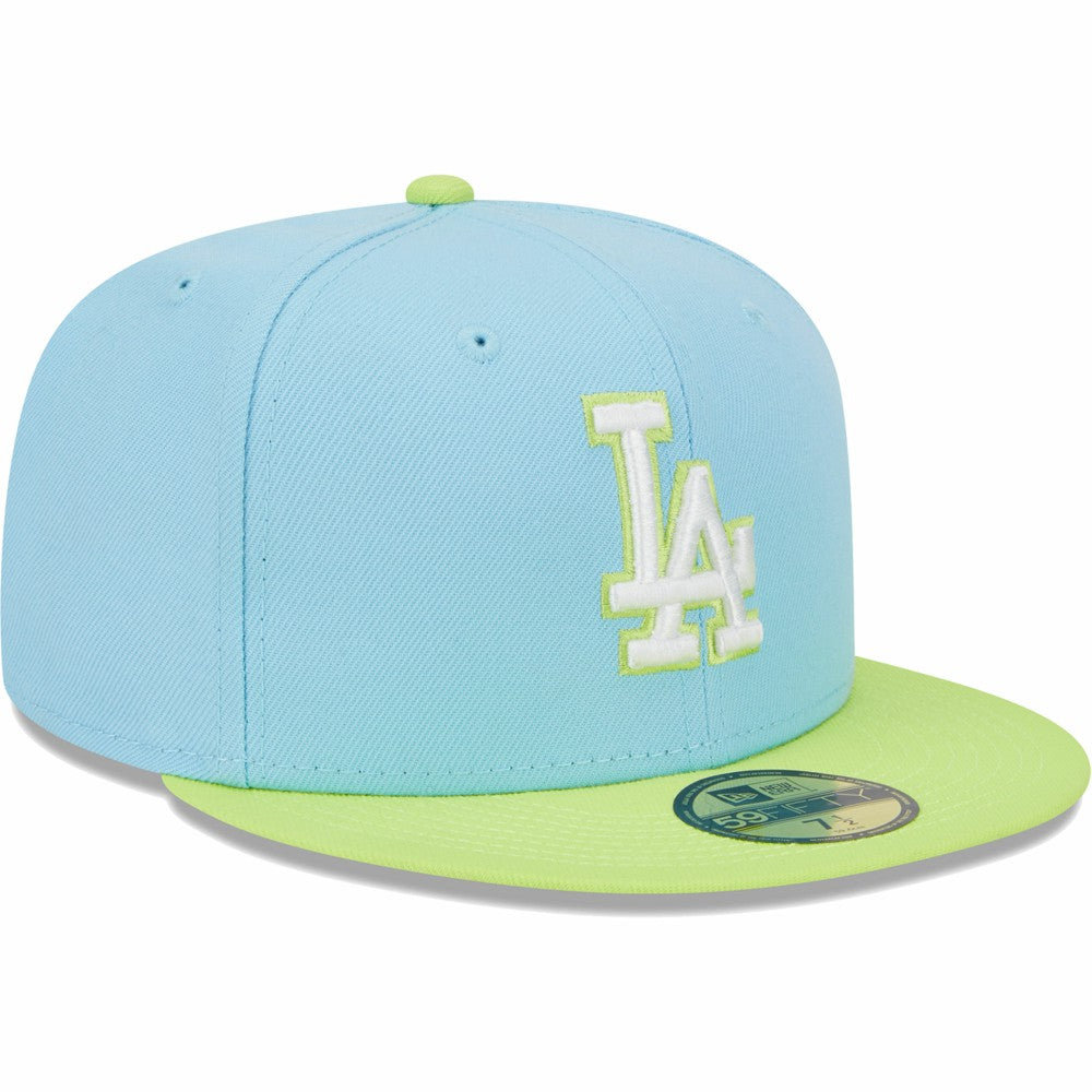 Los Angeles Dodgers New Era Spring Color Two-Tone 59FIFTY Fitted Hat - Light Blue/Neon Green - New Era Online