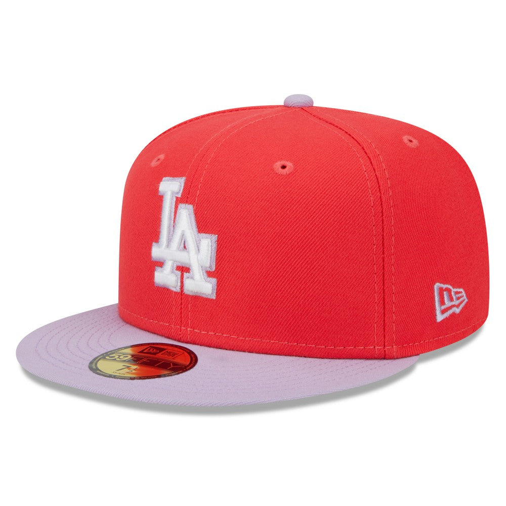 Los Angeles Dodgers New Era Spring Color Two-Tone 59FIFTY Fitted Hat - Red/Lavender - New Era Sale