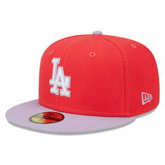 Los Angeles Dodgers New Era Spring Color Two-Tone 59FIFTY Fitted Hat - Red/Lavender - New Era Sale