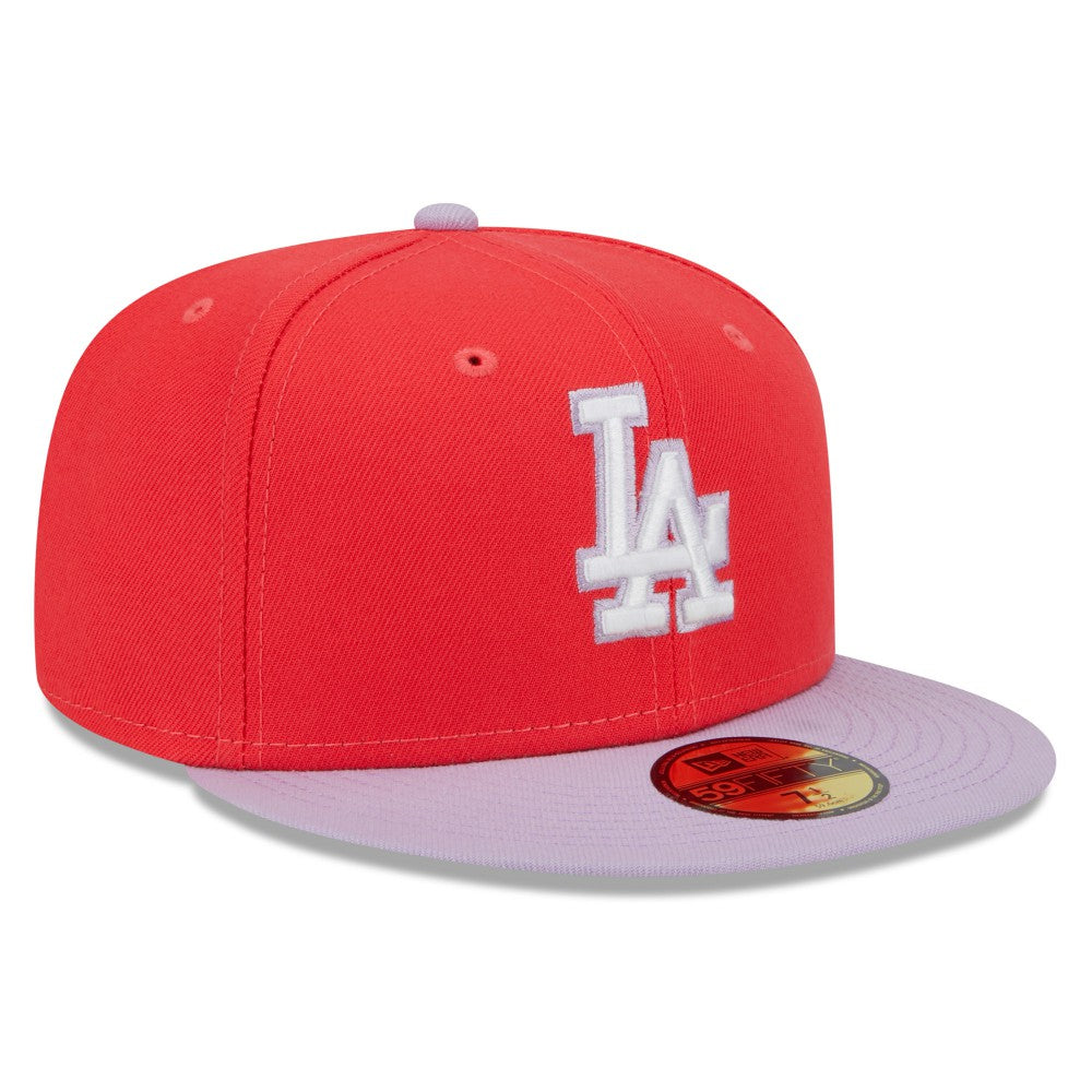 Los Angeles Dodgers New Era Spring Color Two-Tone 59FIFTY Fitted Hat - Red/Lavender - New Era Sale