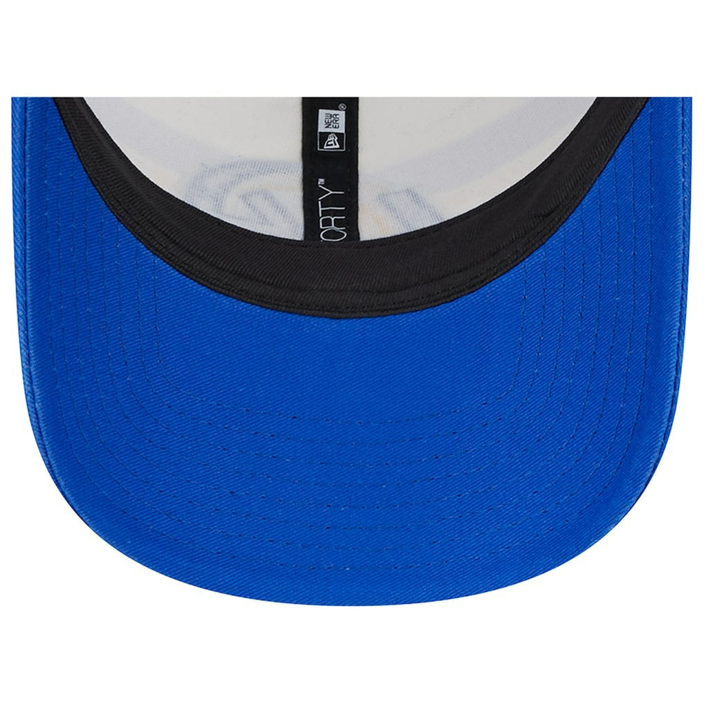 Los Angeles Rams New Era Team Stripe Trucker 9FORTY Snapback Hat Cream/Royal