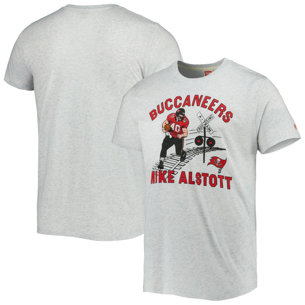 Mike Alstott Tampa Bay Buccaneers Homage Unisex Caricature Retired Player Tri-Blend T-Shirt Ash