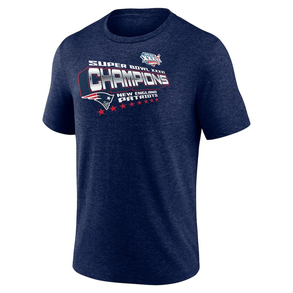 New England Patriots Hometown Old-Fashioned Super Bowl XXXVI Champions Tri-Blend T-Shirt Navy