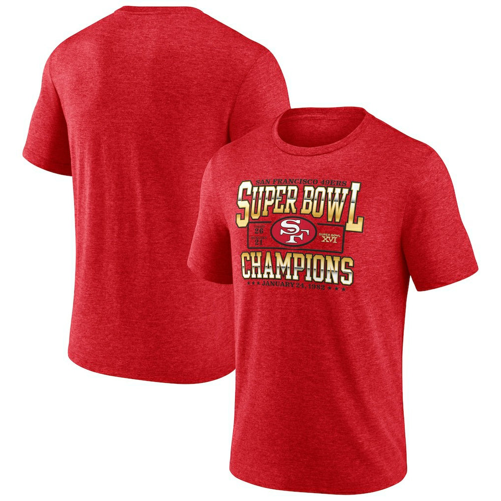 San Francisco 49ers Hometown Old-Fashioned Super Bowl XVI Champions Tri-Blend T-Shirt Scarlet