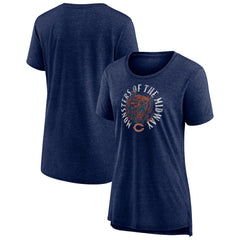 Chicago Bears Women's Hometown First Down Tri-Blend T-Shirt Heather Navy