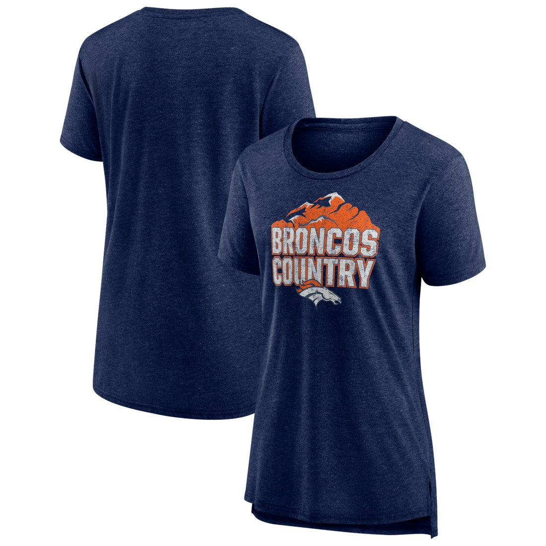 Denver Broncos Women's Hometown First Down Tri-Blend T-Shirt Heather Navy