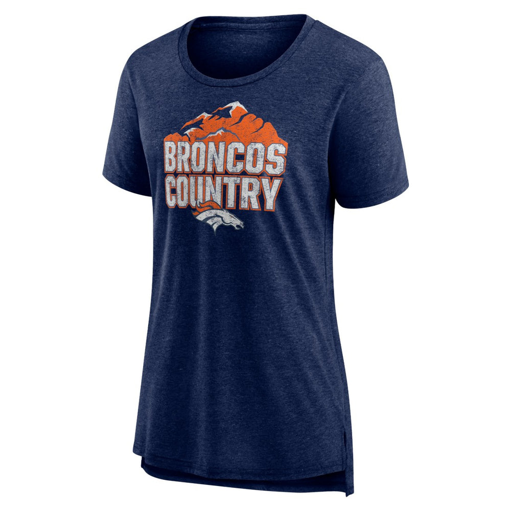Denver Broncos Women's Hometown First Down Tri-Blend T-Shirt Heather Navy