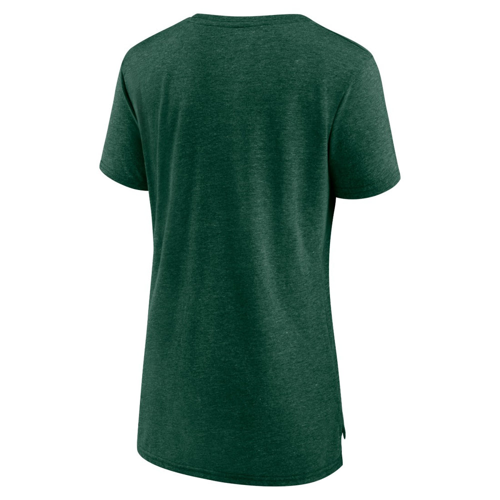 Green Bay Packers Women's Hometown First Down Tri-Blend T-Shirt Heather Green