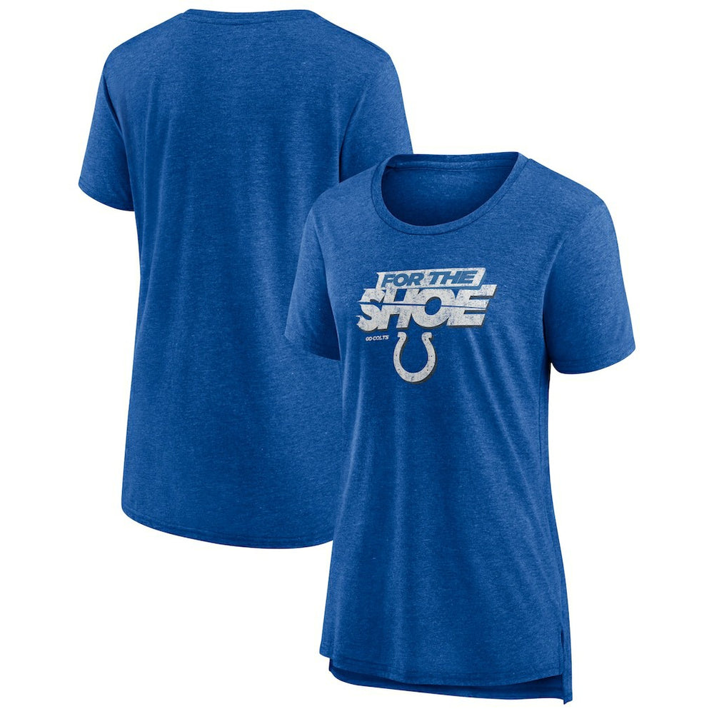 Indianapolis Colts Women's Hometown First Down Tri-Blend T-Shirt Heather Royal