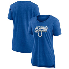 Indianapolis Colts Women's Hometown First Down Tri-Blend T-Shirt Heather Royal