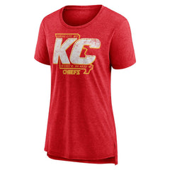 Kansas City Chiefs Women's Hometown First Down Tri-Blend T-Shirt Heather Red