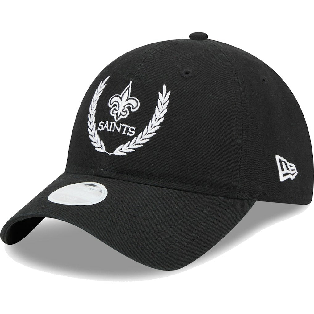 New Orleans Saints New Era Women's Leaves 9TWENTY Adjustable Hat Black