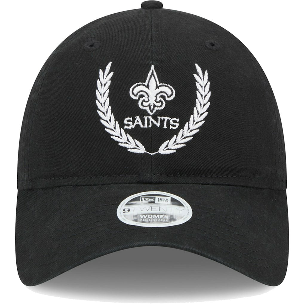 New Orleans Saints New Era Women's Leaves 9TWENTY Adjustable Hat Black